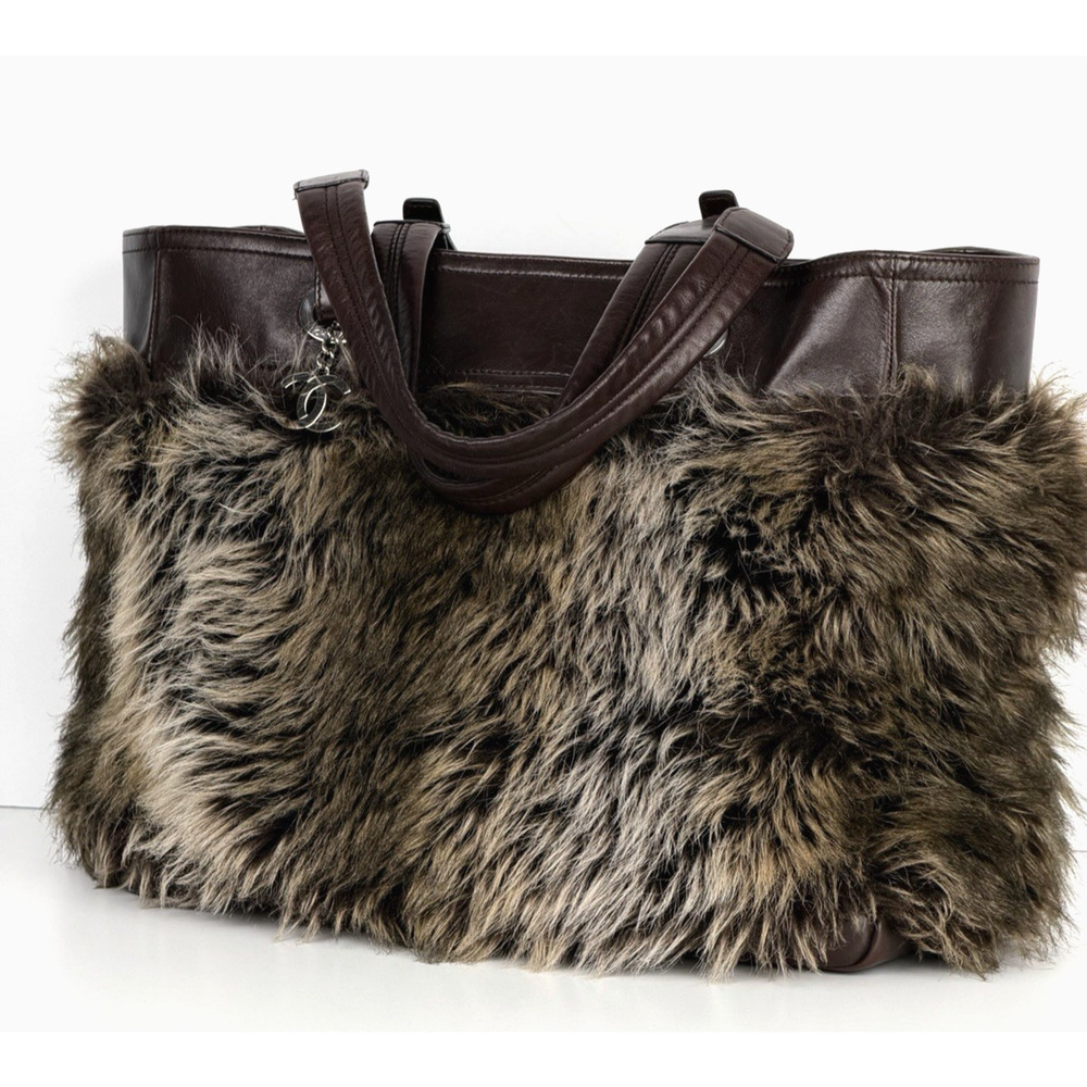 Chanel Paris Biarritz Fantasy Fur Tote Bag Large in Brown Faux Fur 2010-2011 C6
